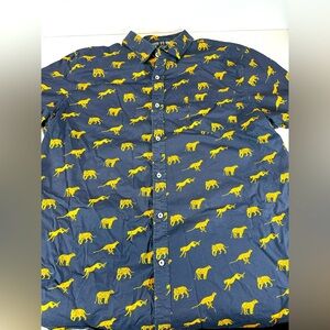 Lee tiger print men’s casual button down shirt size XXL